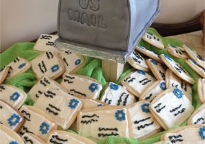Office Retirement Decoration Ideas Dads Post Office Retirement Cake and Cookies Used Spray Color to
