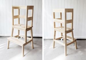 Old Ikea Wooden High Chair Ikea Hack toddler Learning tower Using A Bekvam Stool Tutorial