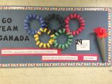 Olympic themed Classroom Decorations Canada Olympic Bulletin Board Library School Ideas Pinterest