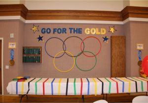 Olympic themed Party Decorations Go for the Gold Olympic themed Blue and Gold Banquet Olympics