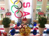 Olympic themed Table Decorations Olympic Party Decorations Party Ideas Pinterest Olympics