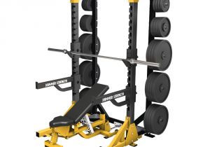Olympic Weight Bench with Squat Rack Hammer Strength Hd Elite Half Rack Life Fitness Strength