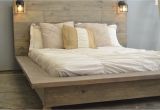 On the Floor Bed Frames Floating Wood Platform Bed Frame with Lighted Headboard Quilmes