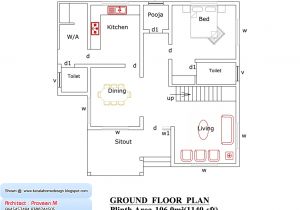 One Bedroom House Plans 1000 Square Feet Floor House Plan 1000 Sq Ft Kerala Home Design and Floor Plans