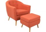 Orange and Grey Accent Chair Rozelle orange Accent Chair & Ottoman Accent Chairs orange