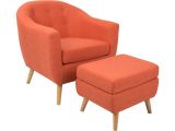 Orange and Grey Accent Chair Rozelle orange Accent Chair & Ottoman Accent Chairs orange