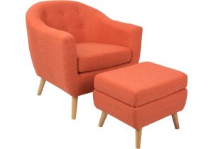 Orange and Grey Accent Chair Rozelle orange Accent Chair & Ottoman Accent Chairs orange