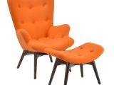 Orange and White Accent Chair Shop Poly and Bark orange Contour Lounge Chair and Ottoman