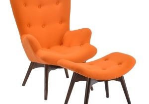 Orange and White Accent Chair Shop Poly and Bark orange Contour Lounge Chair and Ottoman
