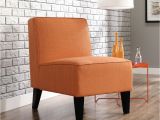 Orange and White Accent Chair Traditional 24" Armless Accent Chair In orange