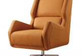 Orange Leather Accent Chair Acme Eleanor Swivel Accent Chair In orange Leather Gel