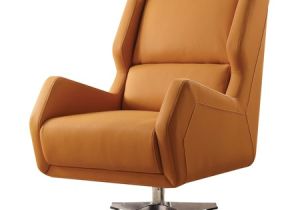 Orange Leather Accent Chair Acme Eleanor Swivel Accent Chair In orange Leather Gel