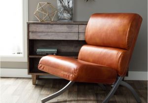 Orange Leather Accent Chair Details About Rust orange Brown Leather Chair Armless