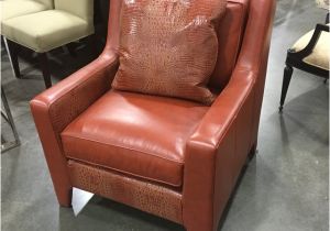 Orange Leather Accent Chair Leathercraft Burnt orange Leather Accent Chair