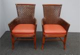 Orange Leather Accent Chair Six Vintage Bamboo orange Leather Palecek Accent Chairs W