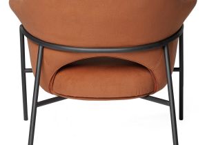 Orange Velvet Accent Chair Modern Accent Chair orange Velvet Black Frame