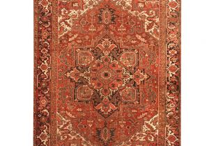 Oriental area Rugs 9×12 Herat oriental Persian Hand Knotted 1900s Antique Heriz Wool Rug 8