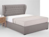 Ottoman Bed Frames Made Kingsize Bed with Storage Graphite Grey Linen Bergerac
