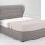 Ottoman Bed Frames Made Kingsize Bed with Storage Graphite Grey Linen Bergerac