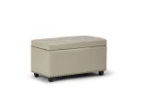 Ottoman Storage Bench Hannah Storage Ottoman Bench Satin Cream Ivory Simpli Home