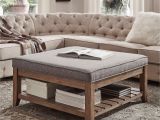 Ottoman with Trays Lennon Pine Planked Storage Ottoman Coffee Table by Inspire Q