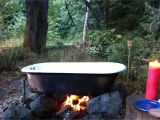 Outdoor Bathtub Fire Cast Iron Tub Heated by Fire Used for Glamping Olympic