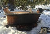Outdoor Bathtub Heated by Fire Wood Fired Bathtub the foraging Family