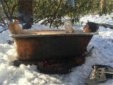 Outdoor Bathtub Heated by Fire Wood Fired Bathtub the foraging Family