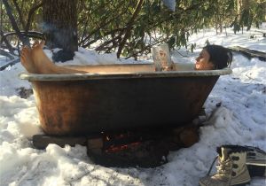 Outdoor Bathtub Heated by Fire Wood Fired Bathtub the foraging Family