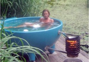 Outdoor Bathtub Wood Fired Wood Burning Hot Tub Exterior Design Decor