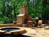 Outdoor Fireplace Bathtub Hot Tub Outdoor Fireplace and Kitchen Love It