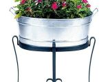 Outdoor Galvanized Bathtub Oval Galvanized Steel Tub Planter Outdoor Pots and