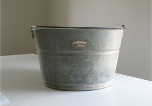 Outdoor Galvanized Metal Bathtub Vintage Galvanized Metal Tub Steel Bucket Washtub Outdoor