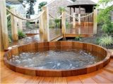 Outdoor Garden Bathtub Cedar Round Hot Tub with Deck 48 Awesome Garden Hot Tub