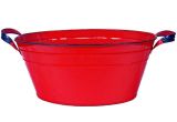Outdoor Oval Bathtub Red Enamel Vintage Style Oval Beverage Tub