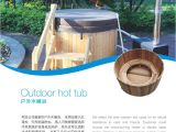Outdoor Round Bathtub Round Wooden Bathtub with External Heater for 6 8 Person
