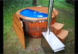 Outdoor Wood Bathtub Outdoor Spa Hot Tub with External Wood Burner Fiberglass