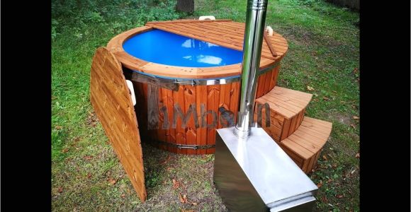 Outdoor Wood Bathtub Outdoor Spa Hot Tub with External Wood Burner Fiberglass