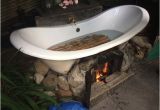 Outside Bathtub Heater Outdoor Bath Heated with Fire Underneath Jan Lights the
