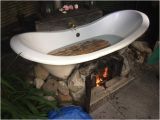 Outside Bathtub Heater Outdoor Bath Heated with Fire Underneath Jan Lights the