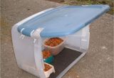 Outside Bathtub Plastic Outdoor Feral Cat Feeding Station Uses "rubbermaid Type