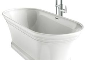 Oval Freestanding Bathtub with Center Drain Jacuzzi fort White Acrylic Oval Freestanding Bathtub