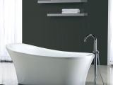 Oval Freestanding Bathtub with Center Drain Shop Ove Decors Gloss White Acrylic Oval Freestanding