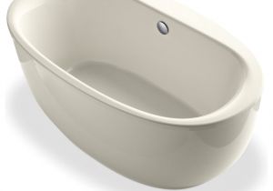 Oval Freestanding Bathtub with Center Drain Sunstruck Oval Freestanding Bath with Fluted Shroud and