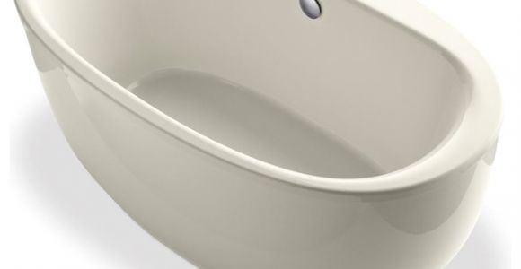 Oval Freestanding Bathtub with Center Drain Sunstruck Oval Freestanding Bath with Fluted Shroud and