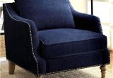 Overstock Blue Accent Chair Deep Ink Blue Chenille Fabric Upholstered Living Room