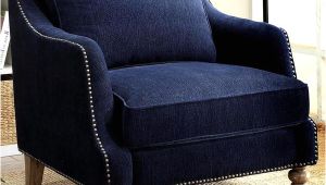 Overstock Blue Accent Chair Deep Ink Blue Chenille Fabric Upholstered Living Room