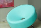 Overstock Blue Accent Chair Shop Modern Round Blue Bonded Leather Accent Chair by