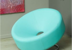 Overstock Blue Accent Chair Shop Modern Round Blue Bonded Leather Accent Chair by