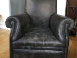 Overstuffed Chair Cover Beautiful Customized Leather Armchair Upholstered In Distressed